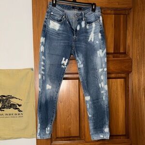 Lauren Ralph Lauren Blue and White Cropped Jeans